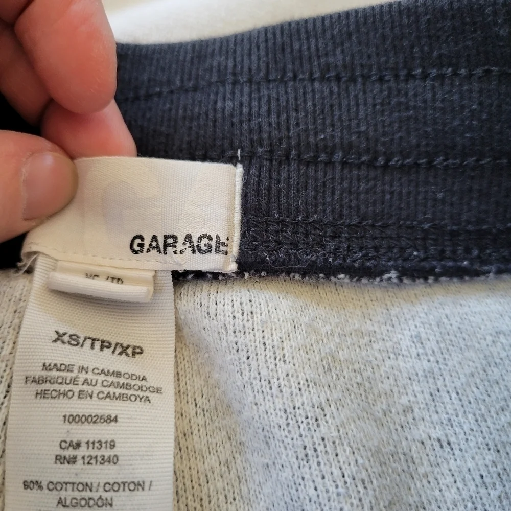Garage black & white heathered drawstring jogger sweatpants Size XS